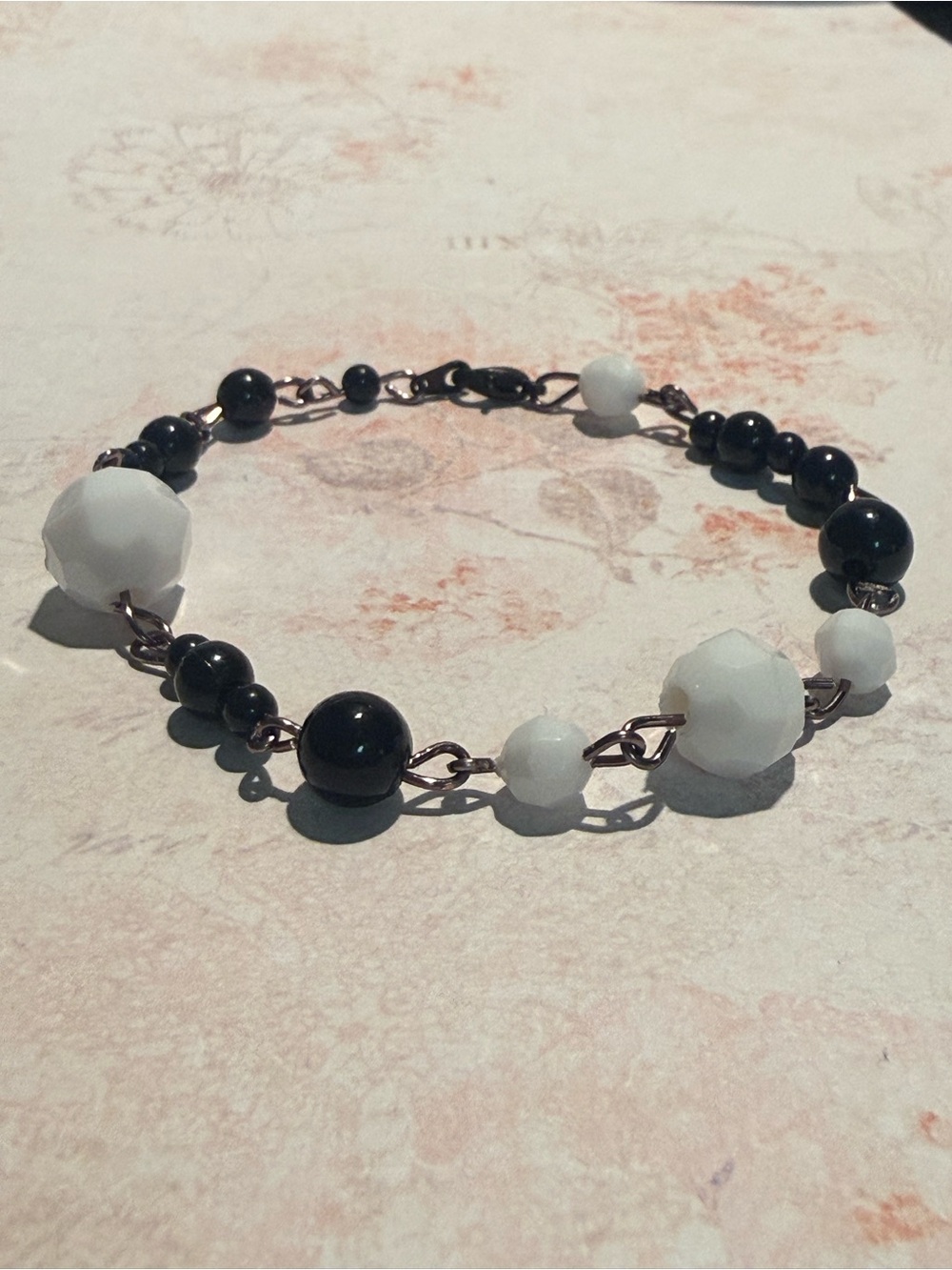 Black and White Beaded Bracelet